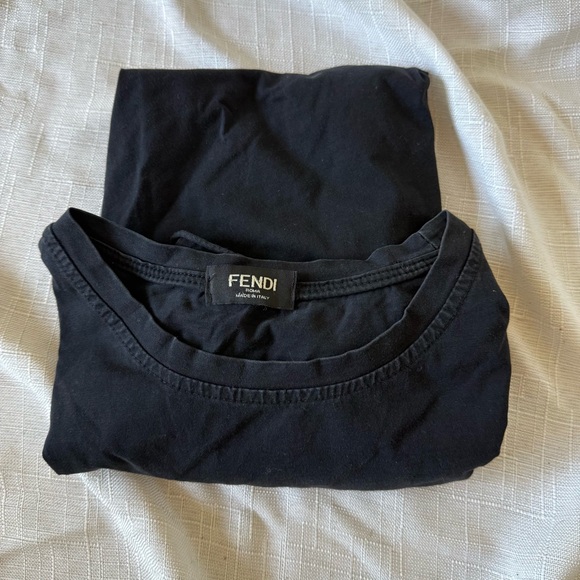 Fendi x Chanel Karl Lagerfeld Tee Tshirt Black Large - Picture 2 of 5